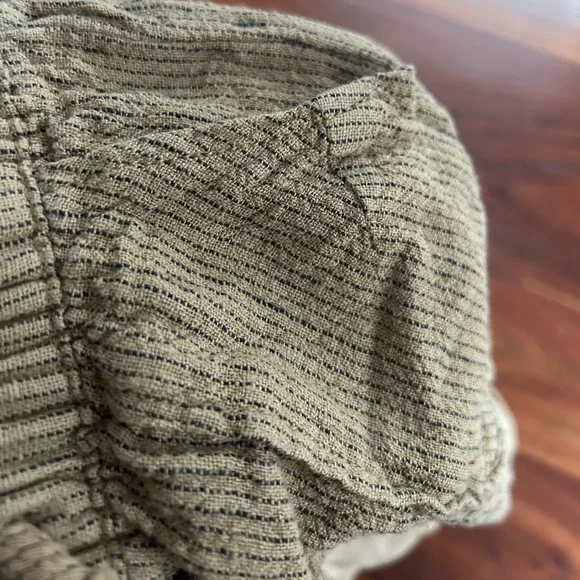 ZARA BOYS KIDS LINEN BLEND BAGGY PANTS NATURAL Striped Neutral COLOR - Picture 2 of 6